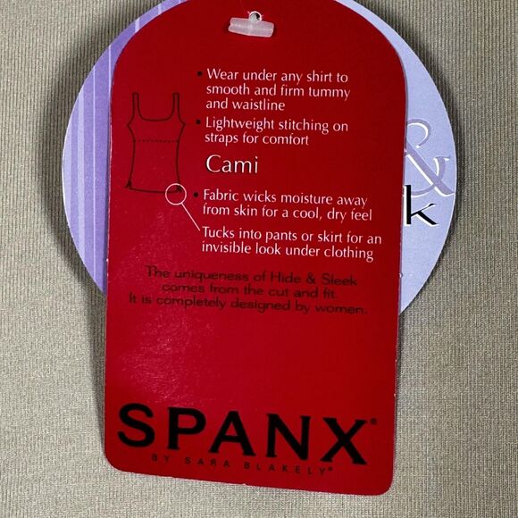 Spanx Hide & Sleek Cami Shapewear Womens 1X Beige Moisture Wicking Tank Top - Picture 5 of 9